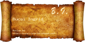 Bucsi Ingrid névjegykártya